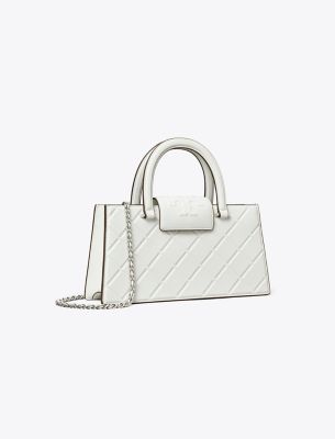Tory Burch Fleming East-west Tote In Blanc
