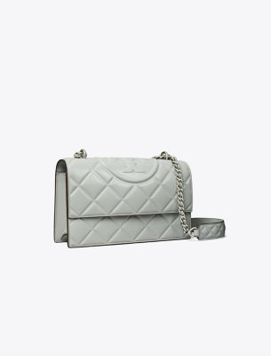 Tory Burch Fleming Shoulder Bag In Gray