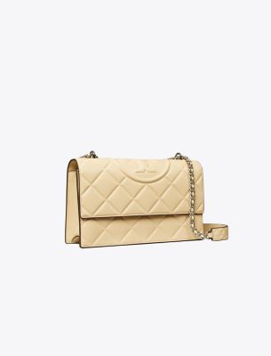 Tory Burch Fleming Convertible Shoulder Bag In Vanilla Soft Serve