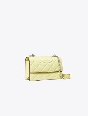 Tory Burch Small Fleming Convertible Shoulder Bag In Lemon Zest