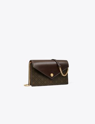 TORY BURCH T MONOGRAM COATED CANVAS ENVELOPE CROSSBODY 