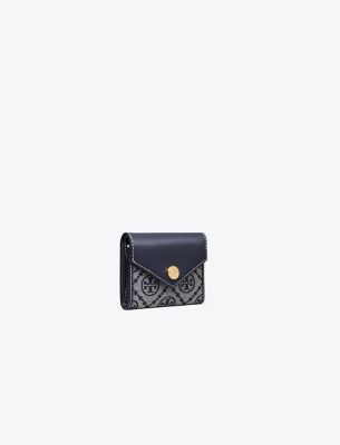 Tory Burch T Monogram Small Envelope Wallet In Tory Navy