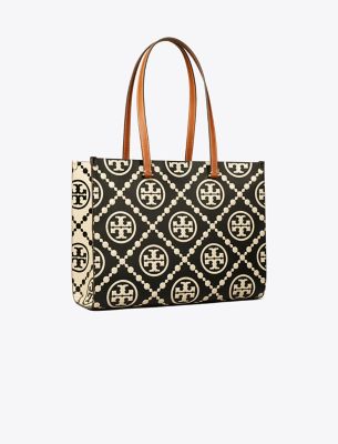 Tory Burch Contrast Embossed Tote Bag In Black/white
