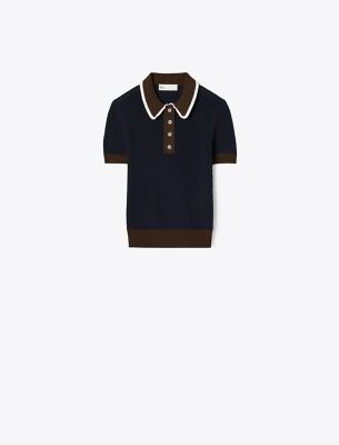 Tory Sport Tory Burch Viscose Pointelle Sweater In Tory Navy