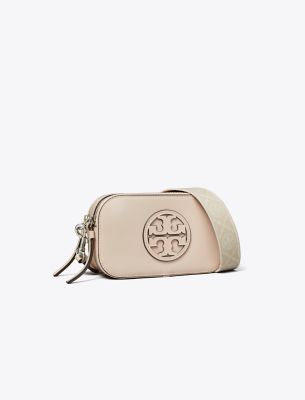 Shop Tory Burch Miller Spazzolato Mini Crossbody Bag In Pookie Pink