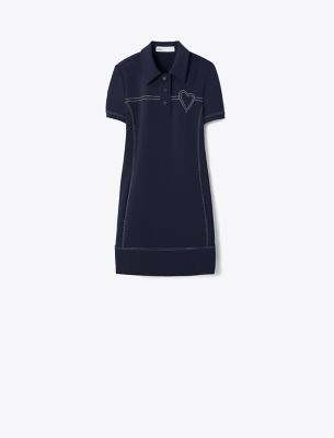 Tory Sport Tory Burch Pickstitch Stretch Polo Dress In Tory Navy