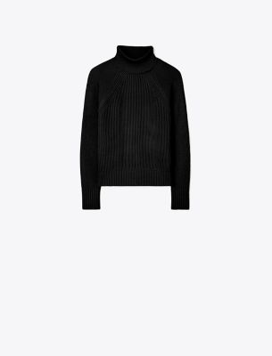 Tory Sport Tory Burch Wool Turtleneck Sweater In Black
