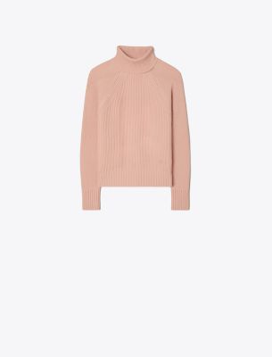 Tory Sport Tory Burch Wool Turtleneck Sweater In Dusk Pink