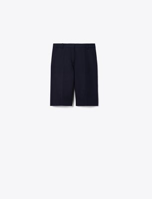 Tory Burch Cotton Bermuda Short In Midnight Ink