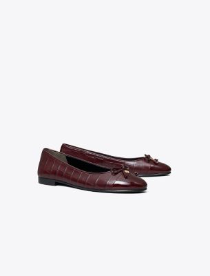 Tory Burch Cap Toe Ballet Flat In Burgundy