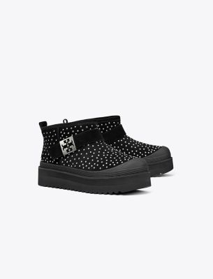 Shop Tory Burch Mellow Platform Boot In Perfect Black/silver