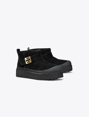 Tory Burch Mellow Platform Boot In Perfect Black/gold