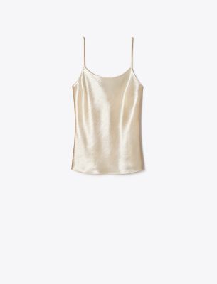 Tory Burch Satin Camisole In French Cream