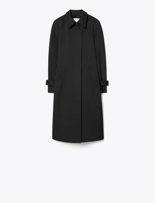 Tory Burch Wool Trench Coat In Night Shadow