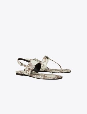 Tory Burch Eleanor Slingback Sandal In Granite Roccia/gold