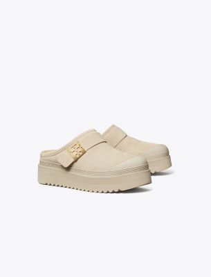 Tory Burch Mellow Platform Mule In Calcare/gold
