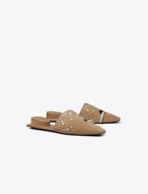 Tory Burch Pierced Mule In Brown