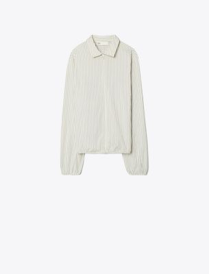 Tory Burch Striped Top In White Stripe