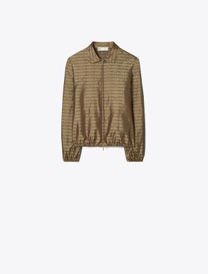 Shop Tory Burch Sublime Jacquard Shirt In Beige Sublime