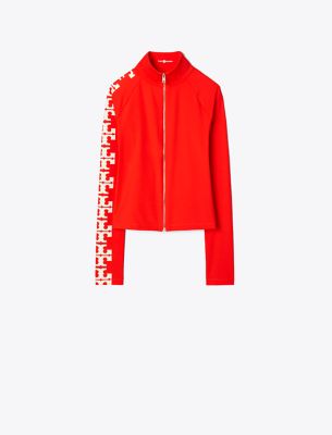 Tory Burch Nylon Logo Zip Top