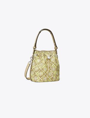 TORY BURCH T MONOGRAM MESH DOT BUCKET BAG 