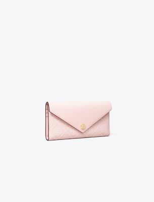 TORY BURCH T MONOGRAM CONTRAST EMBOSSED ENVELOPE WALLET 