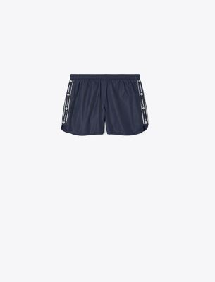Tory Sport Tory Burch Embroidered Logo Nylon Short In Deep Navy
