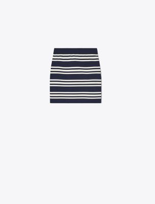Tory Sport Tory Burch Viscose Mini Skirt In Tory Navy City Stripe