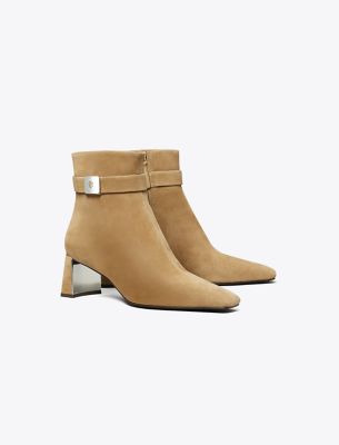 Tory Burch Georgia Heeled Ankle Boot In Gray