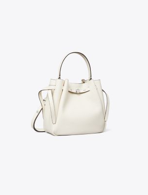 Tory Burch Romy Bucket Bag In Light Cream