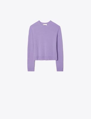 Tory Burch Cashmere Silk Sweater In Crisp Lavender
