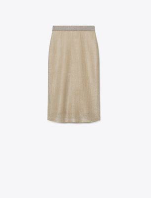 Tory Burch Mesh Skirt In Starlight Titanium