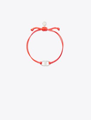 Tory Burch Embrace Ambition Bracelet In Light Silver/sublime Red