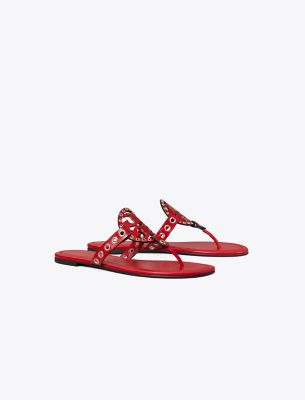 Tory Burch Miller Eyelet Sandal In Tory Red