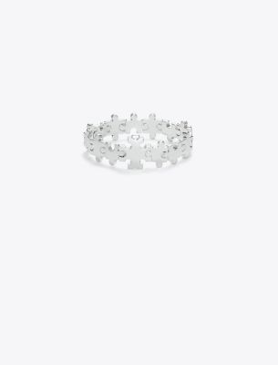 Shop Tory Burch Puzzle Piece Bracelet In Light Silver