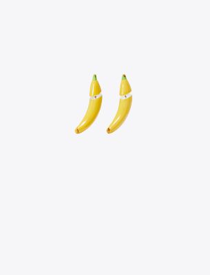 Tory Burch Banana-shaped Earrings In Yellow