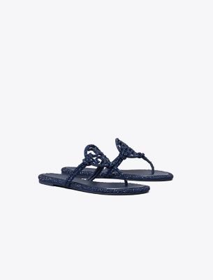 Tory Burch Miller Pavé Knotted Sandal In New Navy