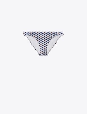 Tory Burch Printed Bikini Bottom In Blue Candy Dots