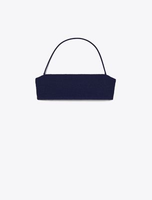 Tory Burch Smocked Bandeau Bikini Top In Medium Navy