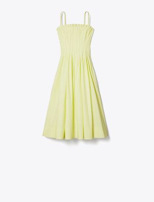 Tory Burch Strapless Cotton Poplin Dress In Lumen