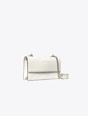 Tory Burch Small Fleming Convertible Shoulder Bag In Blanc