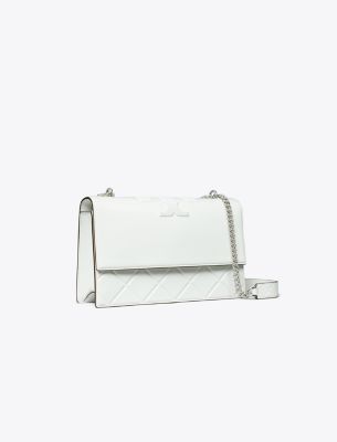 Tory Burch Fleming Shoulder Bag In Blanc