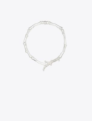 Tory Burch Coral-design Crystal Necklace