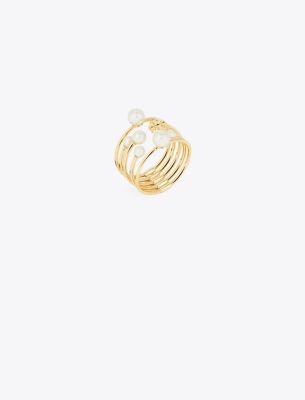Tory Burch Kira Pearl Ring Set