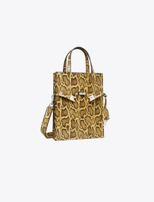 Tory Burch Small Lee Radziwill Embossed Shopper In Quince/marten