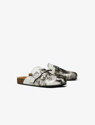 Shop Tory Burch Mellow Printed Mule In Cat Portrait