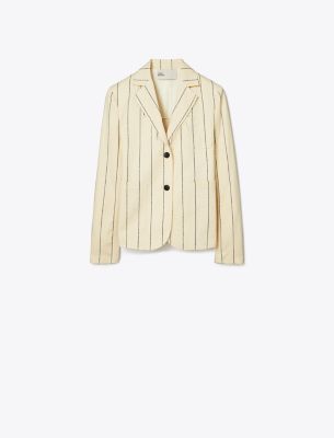 Tory Burch Striped Cotton Blazer