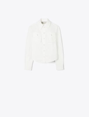 Tory Burch Cropped Cotton Jacket