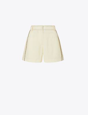 Tory Burch Pleated High-waisted Shorts