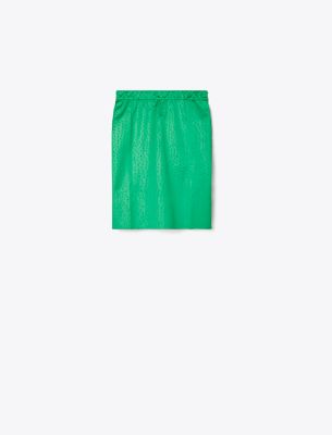 Tory Burch Faux Leather Skirt In Spring Jade
